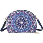 Reduzierte Graue Messenger Bags & Kuriertaschen mit Mandala-Motiv mit Reißverschluss aus Kunstleder mit RFID-Schutz für Damen 