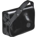 Schwarze Planentaschen mit Klettverschluss aus LKW-Plane mit Handyfach 
