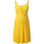 Gelbe Boho Langärmelige Umstandskleider mit Knopf aus Tüll für Damen Größe M für die Braut für den für den Frühling 