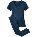 Dunkelblaue TCHIBO Nachhaltige V-Ausschnitt Stillpyjamas für Damen Größe XL 