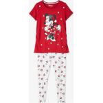 Rote Gesteppte Kurzärmelige Entenhausen Minnie Maus Umstandspyjamas mit Maus-Motiv aus Baumwolle für Damen Größe XS Weihnachten 
