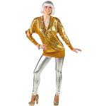 Unbekannt Damen Kostüm 90er Wickelshirt Retro 80er Mottoparty Fasching Karneval (42/44, Gold)