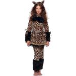 Braune Animal-Print Leopardenkostüme für Kinder Größe 134 