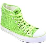 Neongrüne Pailletten-Sneaker mit Pailletten für Damen Größe 41 