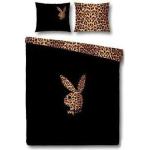 Animal-Print Playboy Satinbettwäsche mit Leopard-Motiv mit Reißverschluss aus Baumwolle maschinenwaschbar 135x200 
