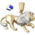 Goldene Unbespielt Löwe-Anhänger mit Löwen-Motiv matt aus Gold für Herren 