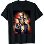 Schwarze Uncle Sam T-Shirts für Damen Größe S 