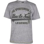 UNCLE SAM Legends Herren T-Shirt, Front-Konturdruck M, Grey Melange