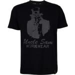 Anthrazitfarbene Kurzärmelige Uncle Sam Rundhals-Ausschnitt T-Shirts für Herren Größe XXL 