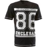 UNCLE SAM T-Shirt Nostalgie, Eroded Print, Aufdruck 86 M, Black