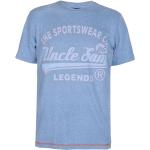 Uncle Sam T-Shirts stylische Shirts Exklusive Kollektion M, Light Blue Front-Konturdruck