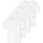 Weiße Kurzärmelige Schiesser Uncover V-Ausschnitt Kurzarm-Unterhemden aus Jersey für Herren 4-teilig 