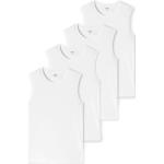 Weiße Schiesser Uncover Herrenträgerhemden & Herrenachselhemden aus Jersey 4-teilig für den für den Sommer 