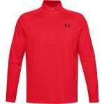 Rote Langärmelige Under Armour Tech T-Shirts aus Polyester für Herren Größe 3 XL 