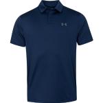 Marineblaue Kurzärmelige Under Armour Kurzarm-Poloshirts aus Polyester für Herren Größe S 