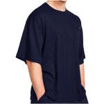 Blaue Langärmelige Under Armour Rival Shirts mit Tasche aus Kunstfaser für Herren Größe 3 XL 