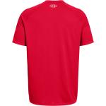 Rote Sportliche Kurzärmelige Under Armour Tech T-Shirts aus Polyester für Herren Größe M 