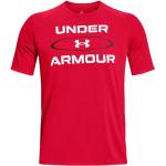 Rote Sportliche Kurzärmelige Under Armour Tech T-Shirts aus Polyester für Herren Größe XS 
