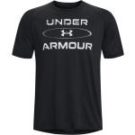 Schwarze Sportliche Kurzärmelige Under Armour Tech T-Shirts aus Polyester für Herren Größe L 