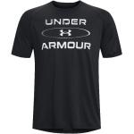 Schwarze Sportliche Kurzärmelige Under Armour Tech T-Shirts aus Polyester für Herren Größe M 