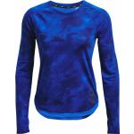 Blaue Langärmelige Under Armour Reflective Netzshirts aus Polyester für Damen Größe XS 