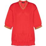 Reduzierte Rote Kurzärmelige Undercover Jun Takahashi V-Ausschnitt Damensweatshirts Größe L 
