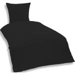 Schwarze Unifarbene Bettwäsche in Übergrößen aus Renforcé 155x220 