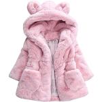 Rosa Kinderkapuzenmäntel aus Fell für Babys Größe 80 für den für den Winter 