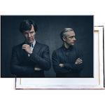 Unified Distribution Sherlock Holmes - Dr. John Watson (Benedict Cumberbatch, Martin Freeman) - 120x80 cm - Bilder & Kunstdrucke fertig auf Leinwand aufgespannt und in erstklassiger Druckqualität