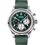 Grüne Union Glashütte Belisar Armbanduhren mit Chronograph-Zifferblatt mit Lederarmband 