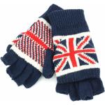 Blaue Gefütterte Handschuhe aus Acryl für Damen Einheitsgröße für den für den Winter 