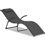 Uniprodo, Liegestuhl, Gartenliege Sonnenliege Liegestuhl Relaxliege Klappbar schwarz Stahlrahmen 160kg
