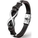 Reduzierte Silberne Infinity Armbänder & Unendlich Armbänder mit Kuhmotiv matt aus Rindsleder handgemacht für Herren 