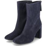 Blaue Unisa Karree Blockabsatz Ankle Boots & Klassische Stiefeletten aus Veloursleder für Damen Größe 41 
