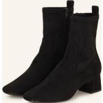 Reduzierte Schwarze Unisa Karree Blockabsatz Ankle Boots & Klassische Stiefeletten mit Reißverschluss aus Veloursleder für Damen Größe 39 