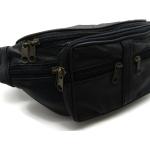Schwarze Vintage Herrenbauchtaschen & Herrenhüfttaschen mit Schnalle aus Leder klein 