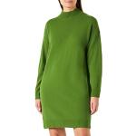 Dunkelgrüne United Colors of Benetton Stehkragen Damenkleider aus Wolle Größe L 