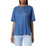 Blaue Kurzärmelige United Colors of Benetton Blu T-Shirts aus Leinen für Damen Größe S 