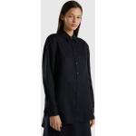 Reduzierte Schwarze Business United Colors of Benetton Hemdblusen aus Leinen für Damen Größe XS 