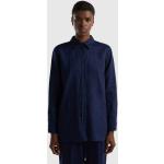 Reduzierte Blaue Business United Colors of Benetton Hemdblusen aus Leinen für Damen Größe XS 