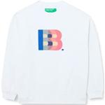 Weiße Langärmelige United Colors of Benetton Herrensweatshirts aus Baumwolle Größe M 
