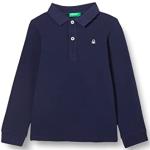 Dunkelblaue Langärmelige United Colors of Benetton Langarm-Poloshirts für Kinder aus Baumwolle für Jungen 