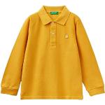 Reduzierte Bestickte Langärmelige United Colors of Benetton Giallo Langarm-Poloshirts für Kinder aus Baumwolle für Jungen 