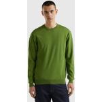 Reduzierte Grüne United Colors of Benetton Rundhals-Ausschnitt Herrenlongpullover & Herrenlongpullis Größe XS 