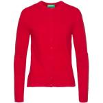 Rote Unifarbene United Colors of Benetton Rundhals-Ausschnitt Feinstrickjacken mit Knopf aus Wolle für Damen Größe XS 