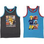Blaue Ärmellose United Labels Feuerwehrmann Sam Bio Kinderunterhemden aus Baumwolle für Jungen Größe 110 2-teilig für den für den Sommer 