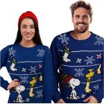 Blaue Motiv Die Peanuts Snoopy Strickpullover für Herren Weihnachten für den für den Winter 