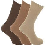 Universaltextilien Herren Big Foot Diabetiker Socken (3 Paar) (39-45 EU) (Brauntöne)