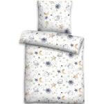 Weiße Biberna Feinbiber Bettwäsche mit Reißverschluss aus Baumwolle maschinenwaschbar 135x200 