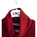 Rote Rollkragen Rollkragenshirts aus Viskose für Damen Größe L 